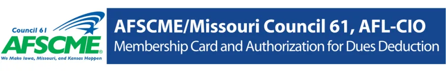 Membership Card and Authorization for Dues Deduction